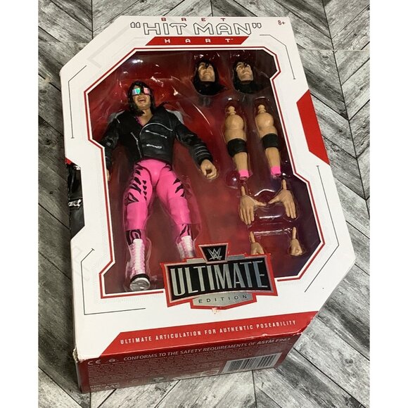 WWE Ultimate Edition Bret "Hit Man" Hart Action Figure 6 Ft With Accessories - Picture 2 of 6